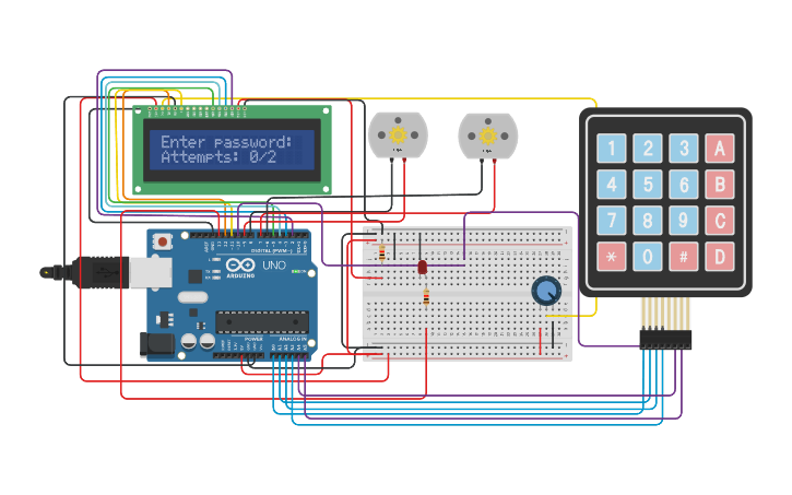 Circuit design Door Lock System - Tinkercad