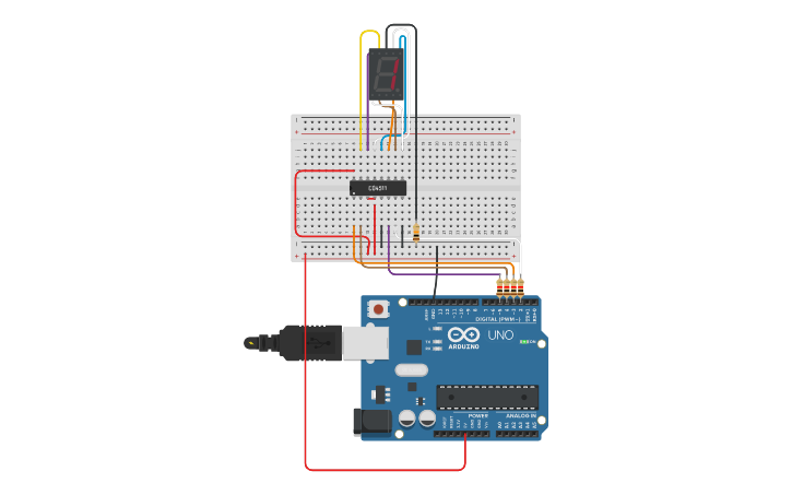 Circuit design 7-Segment-1337 | Tinkercad