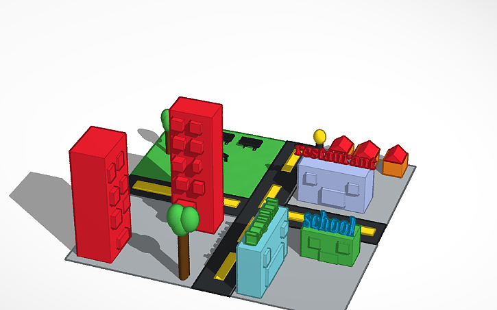 3D design ciudad - Tinkercad