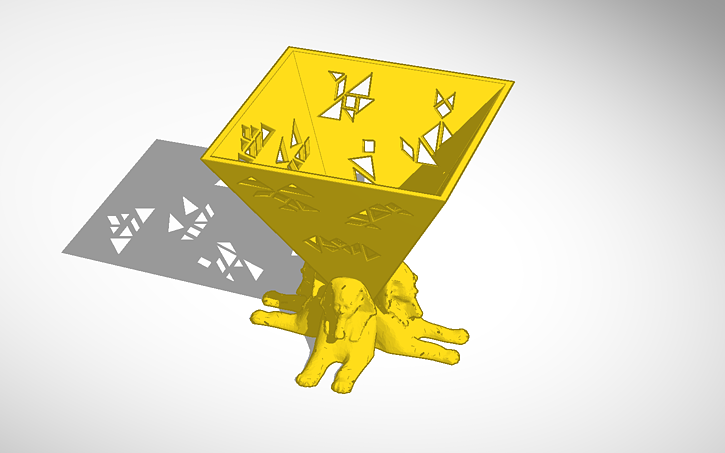 3D design 3D Tangram Pyramid Sphinx Holder - Tinkercad