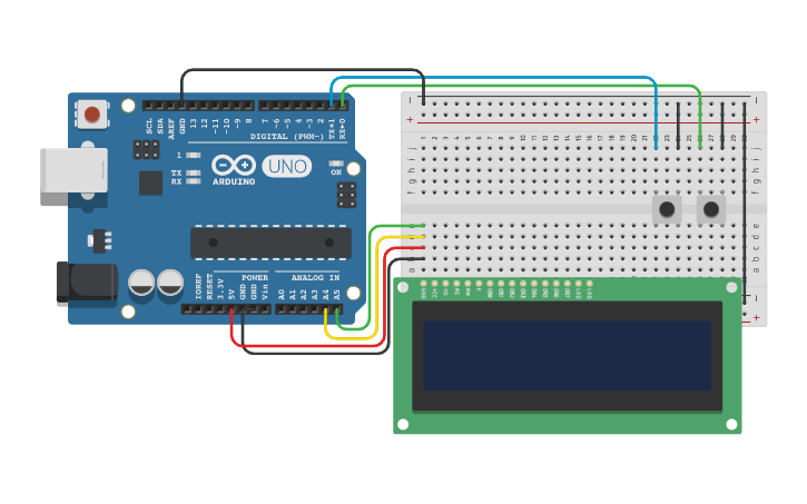 Circuit design RELOGIO DIGITAL DISPLAY I2C - Tinkercad