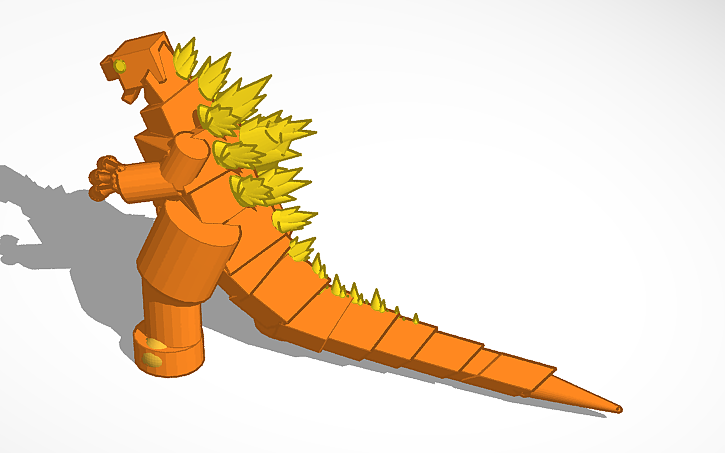 3D design Burning Godzilla | Tinkercad