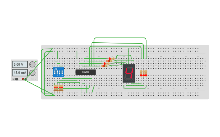 Circuit Design Contador 7 Segmentos Tinkercad