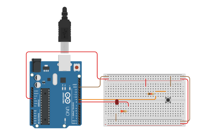 Circuit design PULL UP BUTON ÖRNEK - Tinkercad