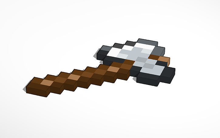 3D design minecraft iron axe - Tinkercad