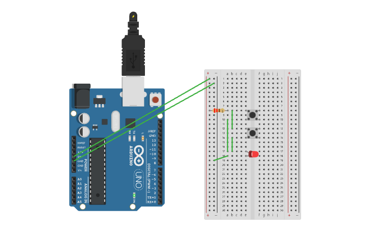 Circuit design Arduino Project 1 Parallel Circuit - Tinkercad