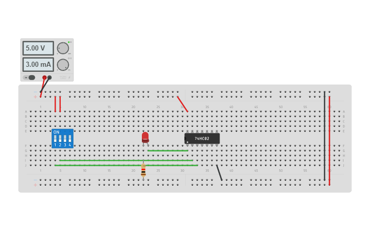 Circuit design Circuito 74HC02 | Tinkercad