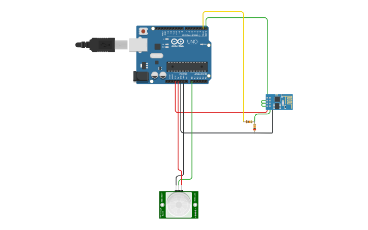 Circuit design Motion Sensor - Tinkercad