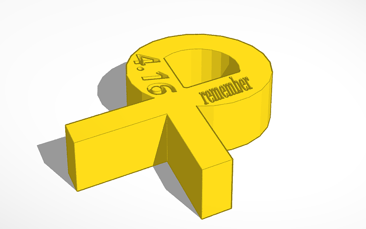 3D design yellow ribbon | Tinkercad