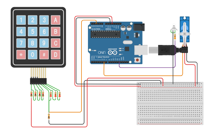 Circuit design Door lock | Tinkercad