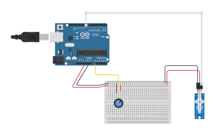 Circuit design Servo com arduino | Tinkercad