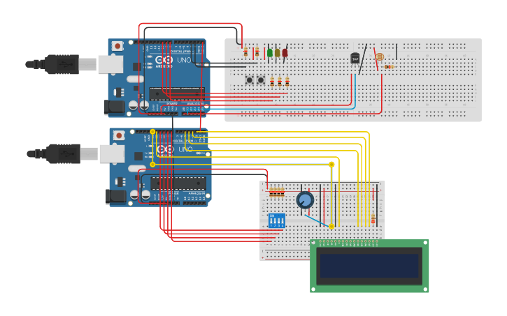 Circuit design Dois Arduinos - Tinkercad