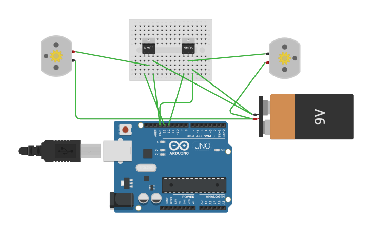 Circuit design Arduino και μοτέρ | Tinkercad
