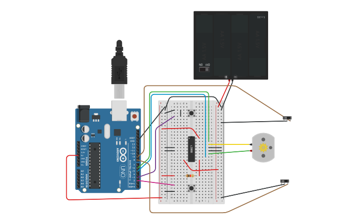 Circuit design Limit Switch Simulation - Tinkercad