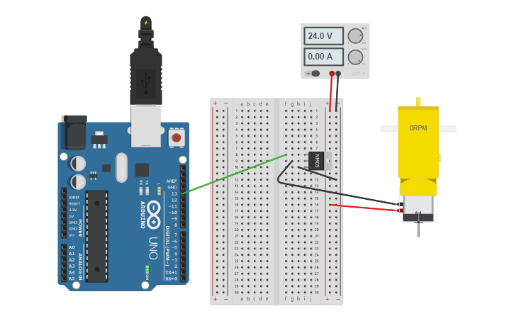 Circuit design Mosfet - Tinkercad