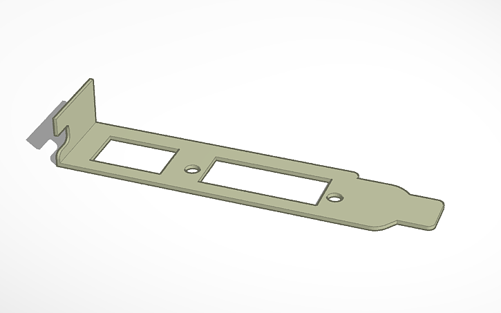 3D design low profile gpu bracket - Tinkercad