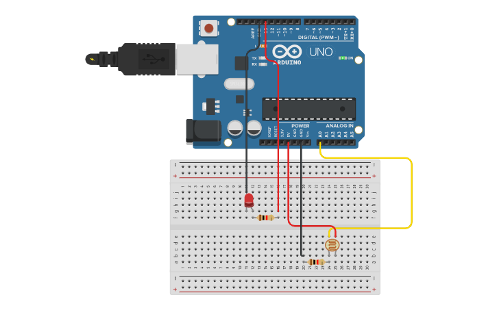 Circuit design light sensor - Tinkercad