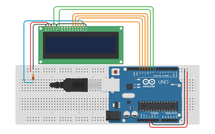 Circuit design LCD - Tinkercad