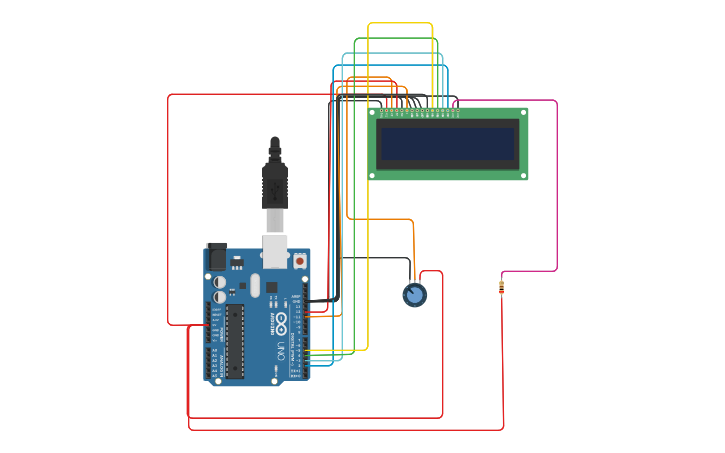 Circuit design LCD | Tinkercad