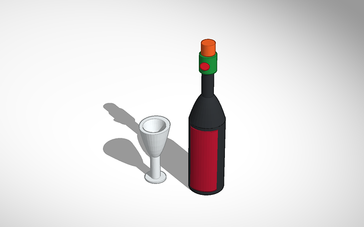 Wine Bottle Wine Glass Tinkercad