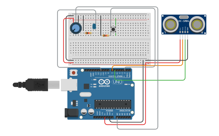 Circuit design Poti/Ultraschall led switch - Tinkercad