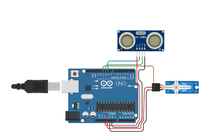 Circuit Diagram Of Arduino Radar Project Tinkercad