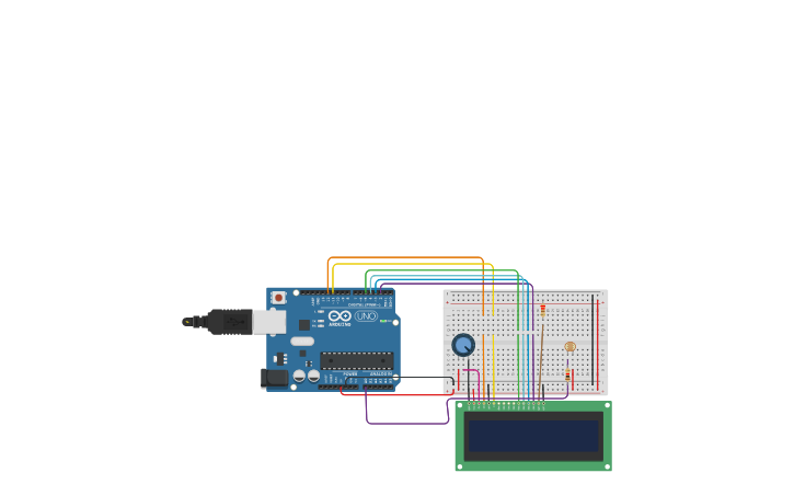 Circuit design display 16x2 - Tinkercad