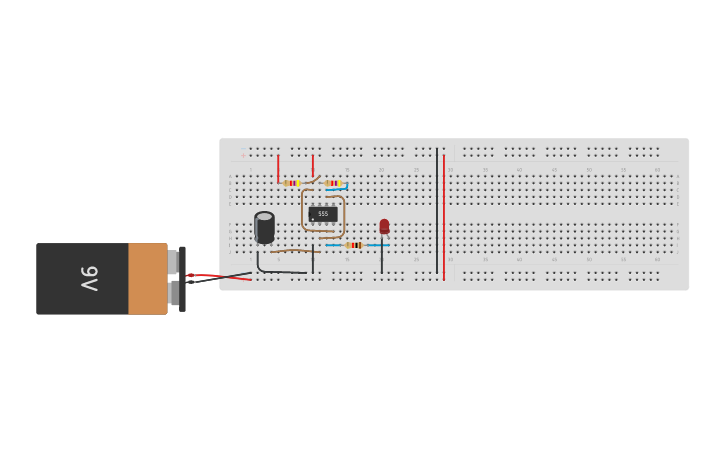Circuit design 555 Timer Circuit - Tinkercad