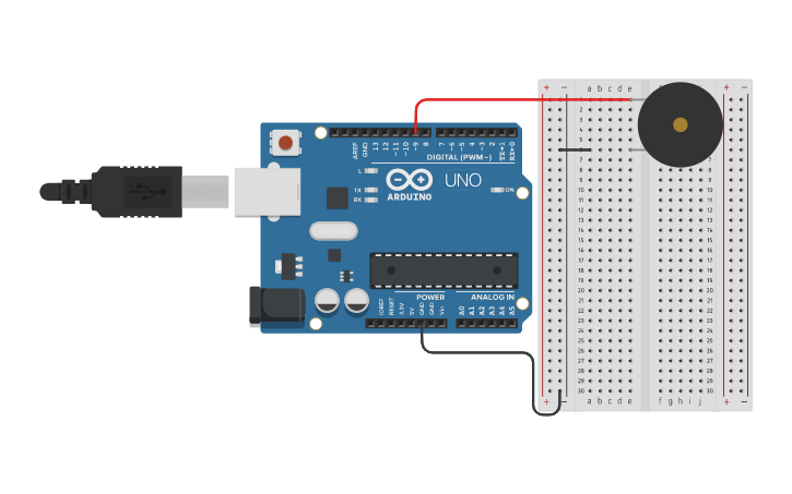 Circuit design buzzer - Tinkercad