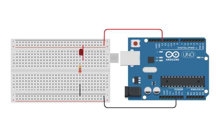 Circuit design Proyecto 1: Led Intermitente | Tinkercad
