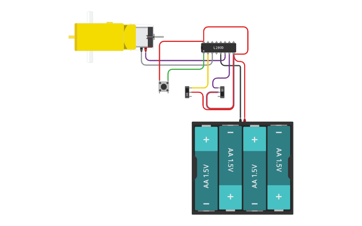 Circuit design Motor Driver Using Push Buttons - Tinkercad