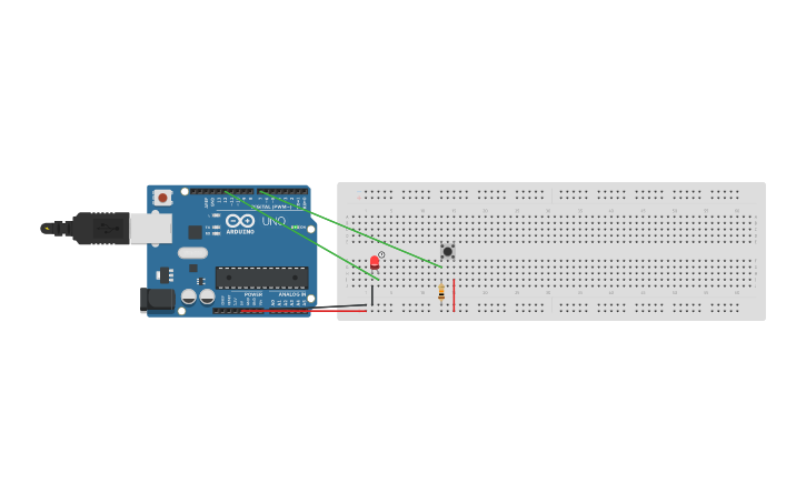 Circuit design blinks - Tinkercad