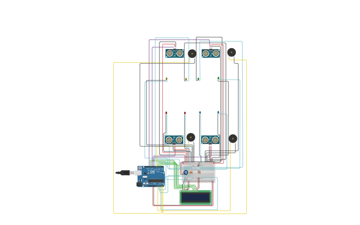 Circuit design Smart Parking System - Tinkercad