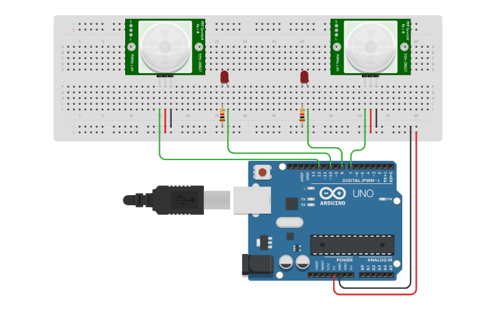 Circuit design IR Sensor - Tinkercad