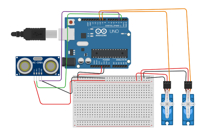 Circuit design Arduino Uno 3D Scanner - Tinkercad