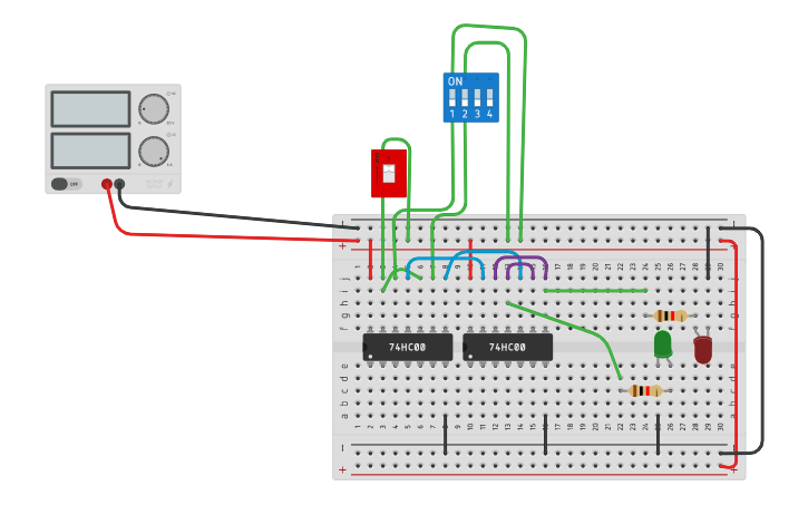 Circuit design S-R Latch using NAND | Tinkercad