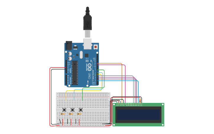 Circuit design Rock Paper Scissors - Tinkercad