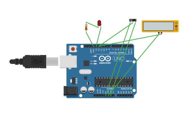 Circuit design not con arduino | Tinkercad