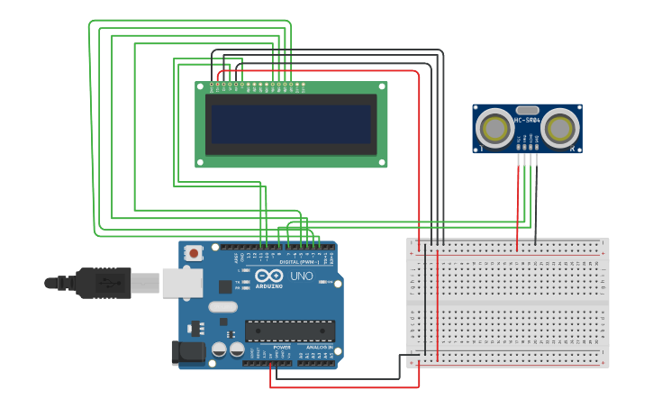 Circuit design People counter with UV sensor - Tinkercad