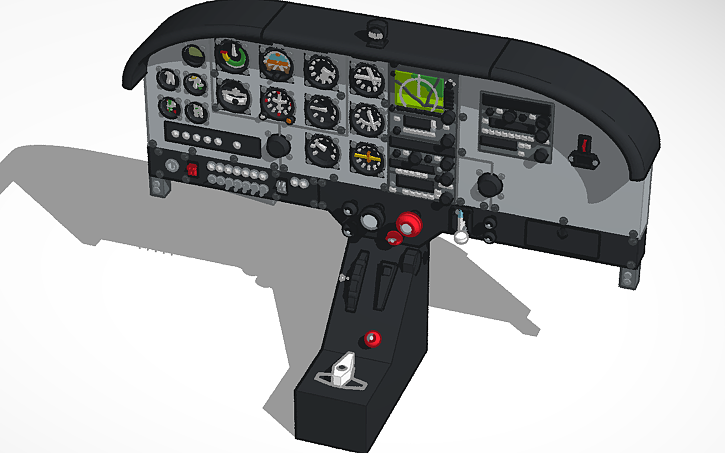 3D design Cockpit Controls Cessna 172 - Tinkercad
