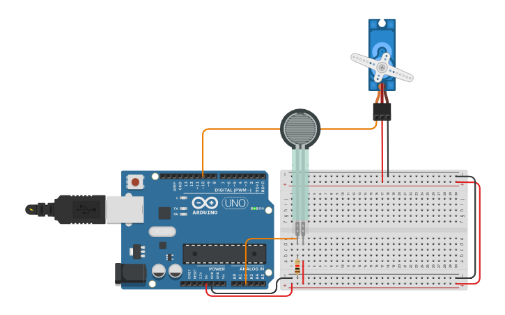 Circuit design Sensor de fuerza - Tinkercad