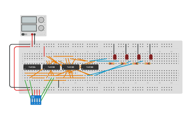 Circuit design DEMUX - Tinkercad