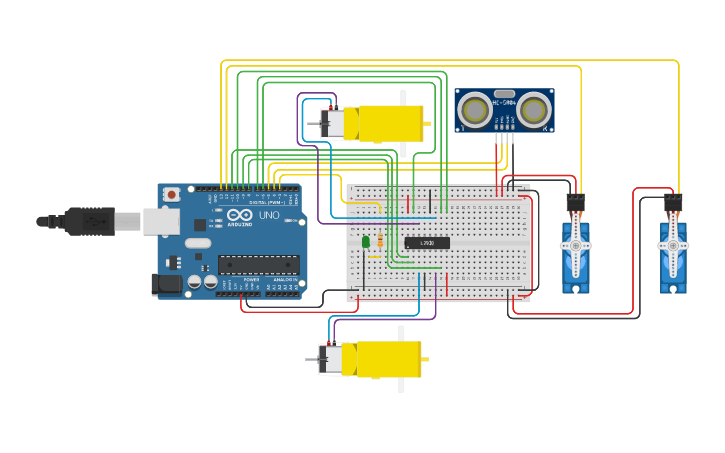 Circuit design Sensor system - Tinkercad