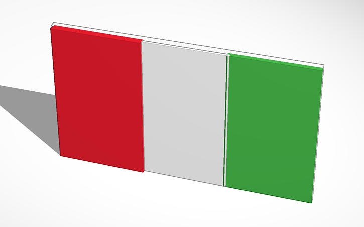 3D design italian flag - Tinkercad