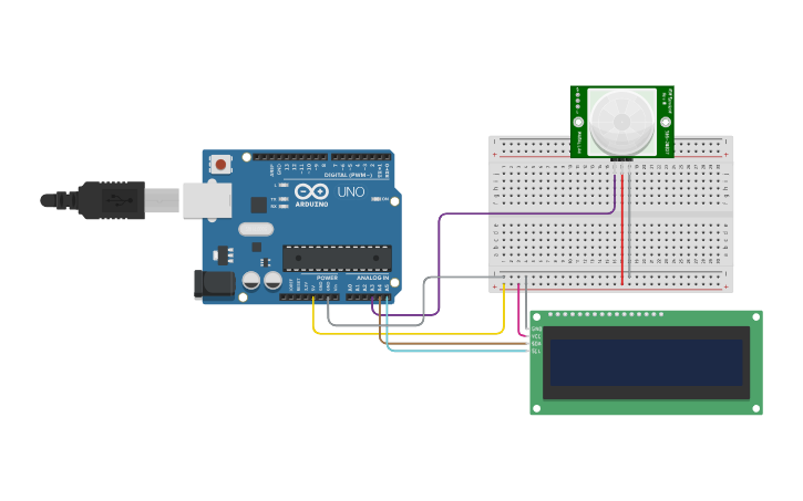 Circuit design pir sensor - Tinkercad
