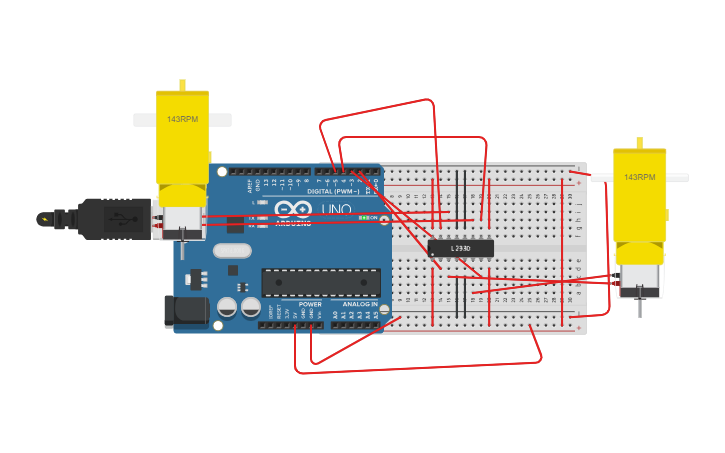 Circuit design L298 MOTOR DRIVER - Tinkercad