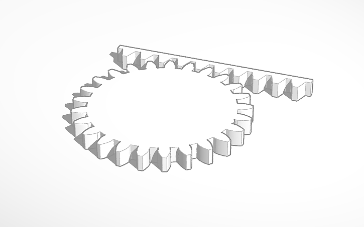 3D design rack and pinion - Tinkercad