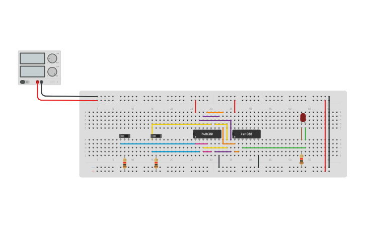 Circuit design XNOR Using NAND | Tinkercad