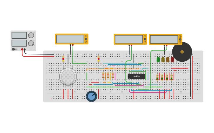 Circuit design Gas Sensor | Tinkercad