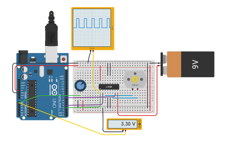 Circuit Design Arduino Motor Dc With L293d Tinkercad